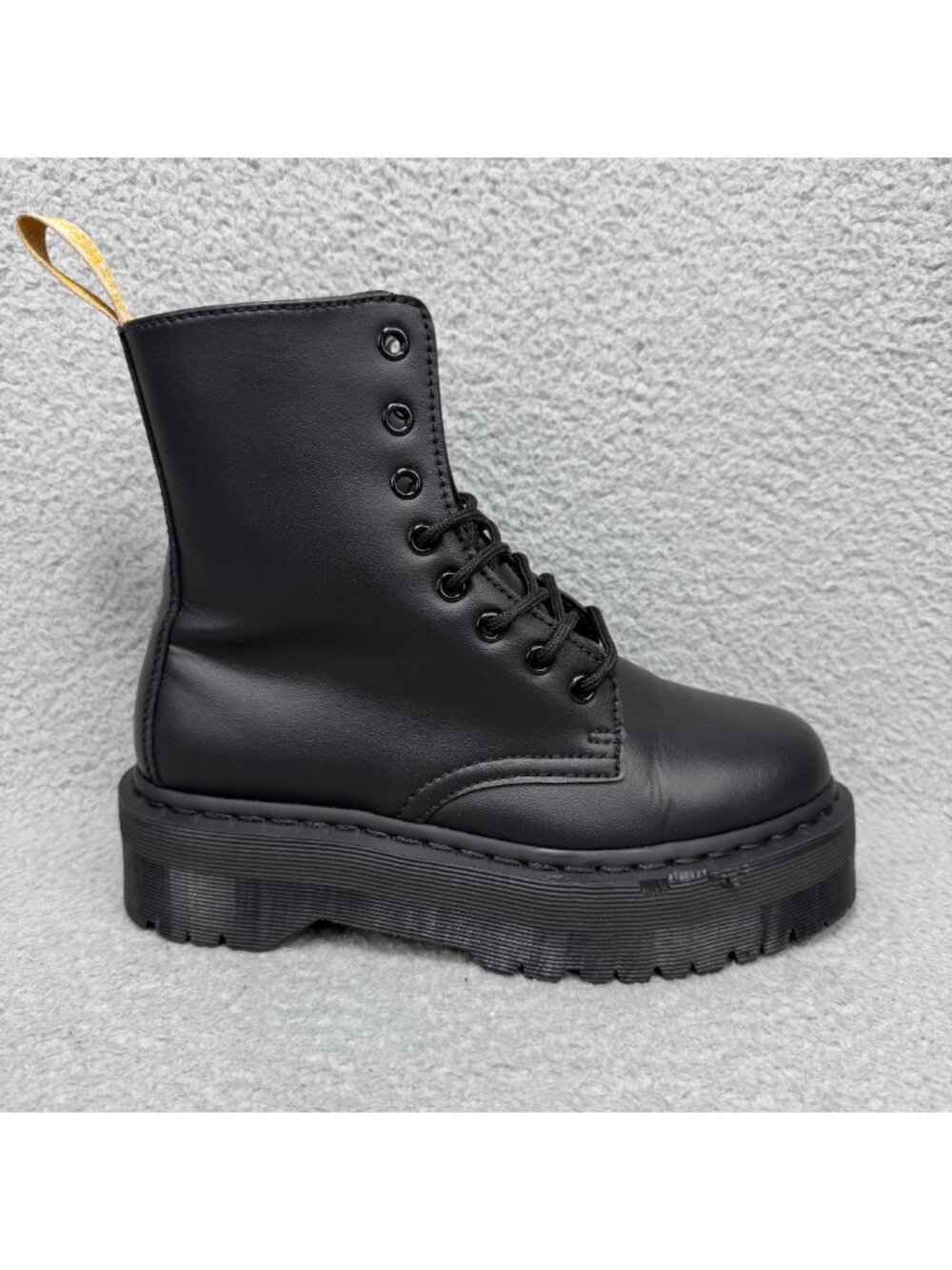 Dr Martens Boots Womens 7 Shoes Black Vegan Jadon II Mono Platform Ankle Doc - Picture 3 of 12